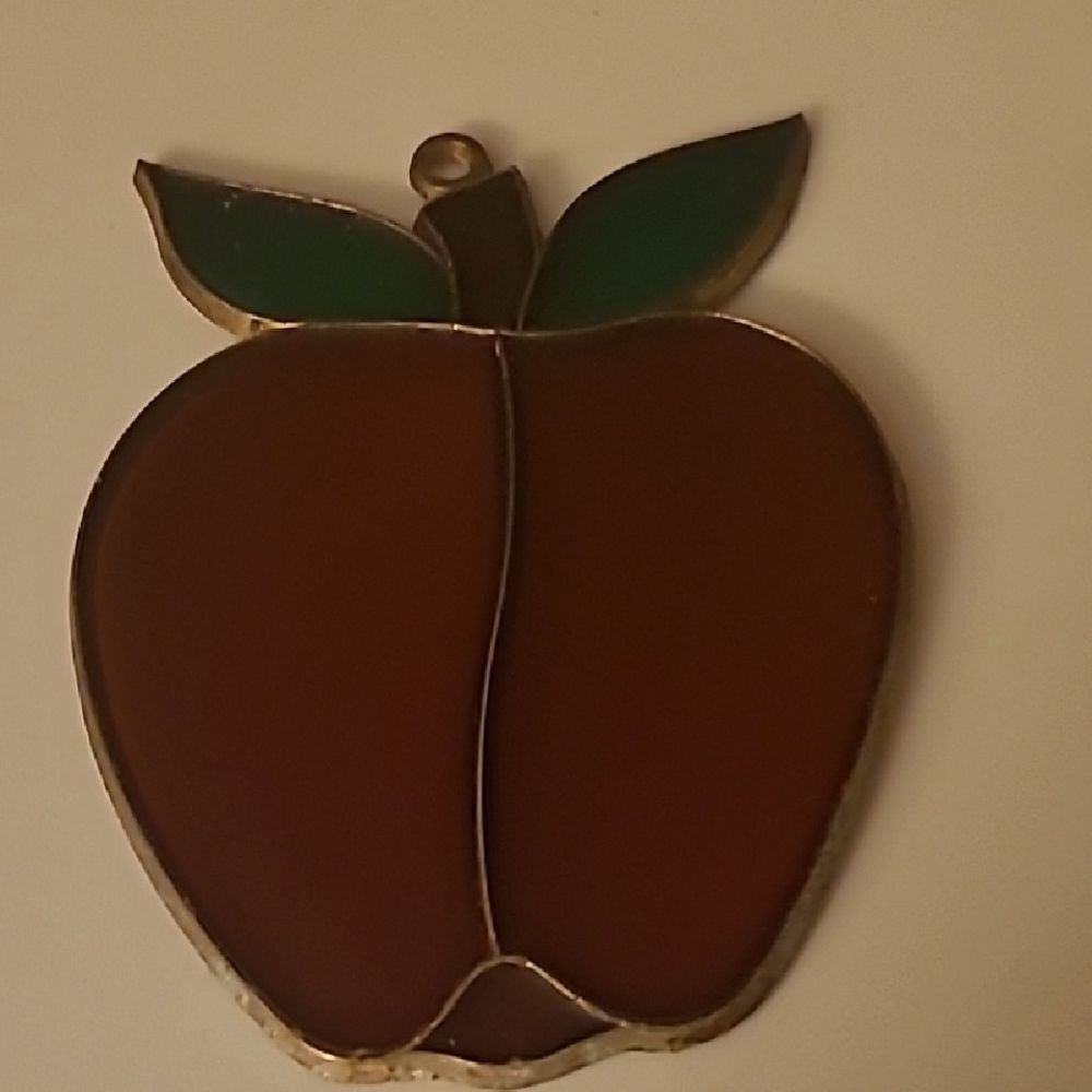 Vintage Apple Stained Glass Suncatcher